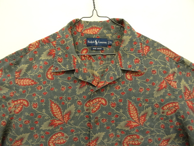 画像: 90'S RALPH LAUREN "BOB CAMP" コットン 半袖 オープンカラー&BDシャツ 総柄 (VINTAGE)