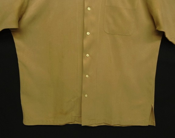画像: 90'S RALPH LAUREN "CALDWELL" シルク/コットン ロゴ無し 半袖 オープンカラーシャツ タン (VINTAGE)