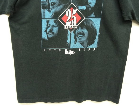 画像: 90'S THE BEATLES "LET IT BE 25YEARS" シングルステッチ 両面プリント 半袖 Tシャツ ブラック USA製 (VINTAGE)