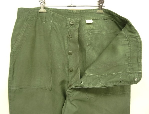 画像: 60'S アメリカ軍 US ARMY "OG107" コットンサテン 平ボタン ベイカーパンツ W38L35 (VINTAGE)