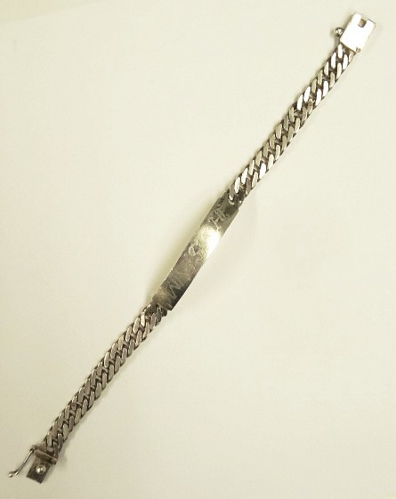 画像: ユーロミリタリー スターリングシルバー ミリタリー IDプレート チェーンブレスレット シルバー (VINTAGE)