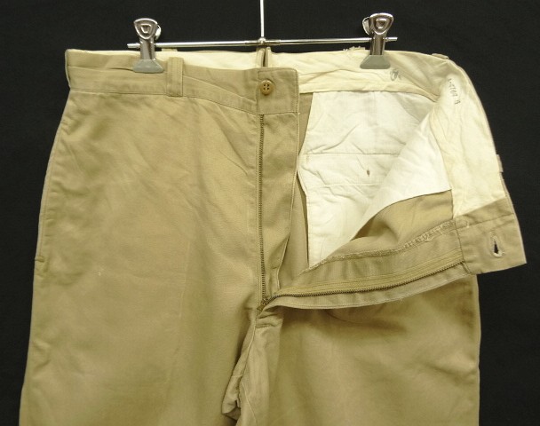 画像: 60'S アメリカ軍 US ARMY コットン100% チノパンツ PRENTICE製ブラスジップ (VINTAGE)
