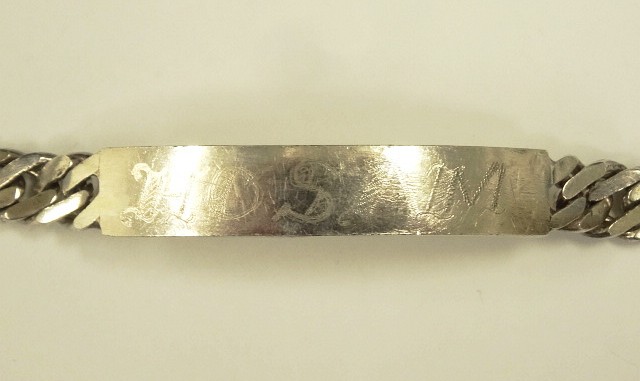 画像: ユーロミリタリー スターリングシルバー ミリタリー IDプレート チェーンブレスレット シルバー (VINTAGE)