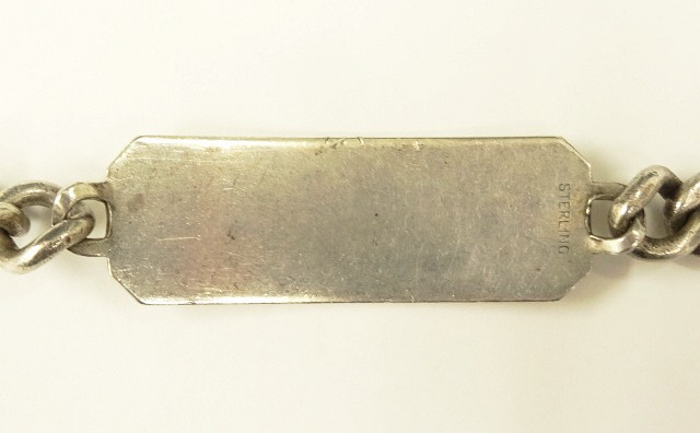 画像: アメリカ軍 スターリングシルバー ミリタリー IDプレート チェーンブレスレット シルバー (VINTAGE)