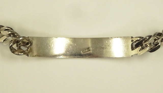 画像: ユーロミリタリー スターリングシルバー ミリタリー IDプレート チェーンブレスレット シルバー (VINTAGE)