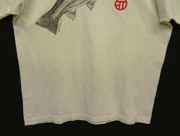 画像: 90'S SALMON シングルステッチ 半袖 Tシャツ ホワイト USA製 (VINTAGE)
