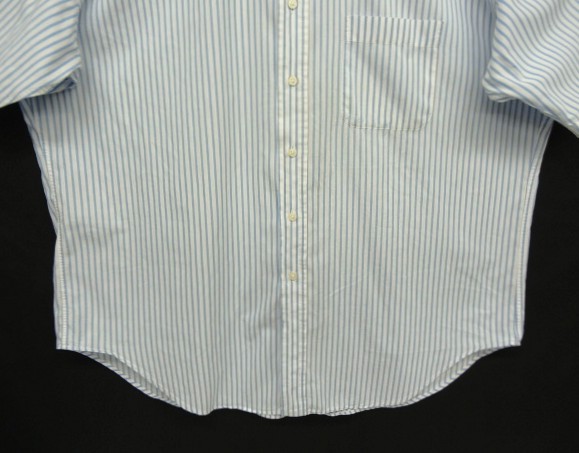 画像: 90'S BROOKS BROTHERS ポプリン 半袖 BDシャツ ホワイト/ブルー ストライプ USA製 (VINTAGE)
