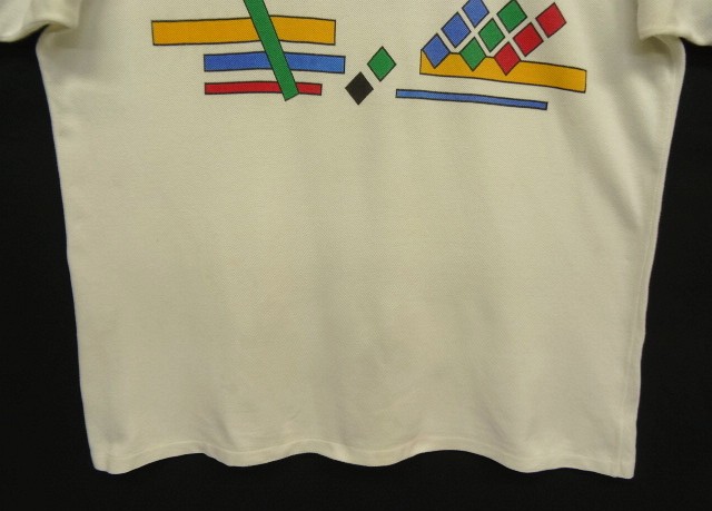 画像: 80'S CHEMISE LACOSTE ポロシャツ ホワイト/プリント入り フランス製 (VINTAGE)