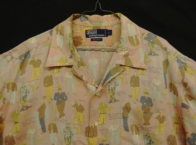 画像: 90'S RALPH LAUREN レーヨン 半袖 オープンカラーシャツ ライトピンク/柄 (VINTAGE)