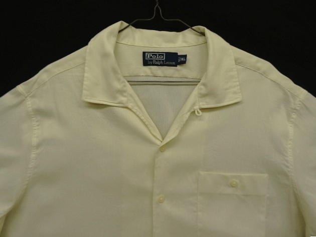 画像: 90'S RALPH LAUREN コードレーン 半袖 イタリアンカラーシャツ オフホワイト (VINTAGE)