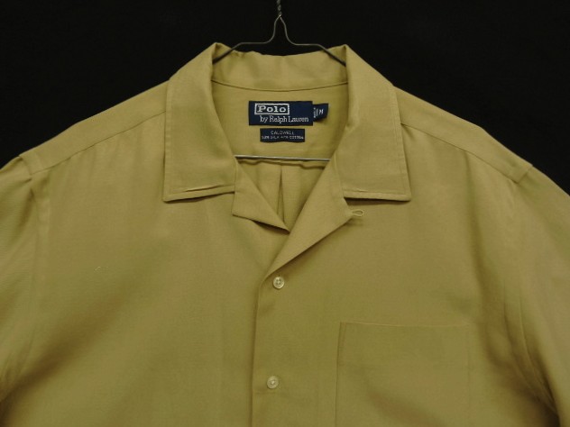 画像: 90'S RALPH LAUREN "CALDWELL" シルク/コットン 半袖 オープンカラーシャツ ベージュ (VINTAGE)