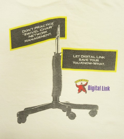 画像2: 90'S DIGITAL LINK 両面プリント 半袖 Tシャツ ホワイト (VINTAGE)