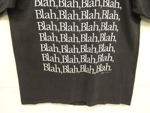 画像: 80'S BLAH,BLAH,BLAH シングルステッチ 半袖 Tシャツ ブラック USA製 (VINTAGE)