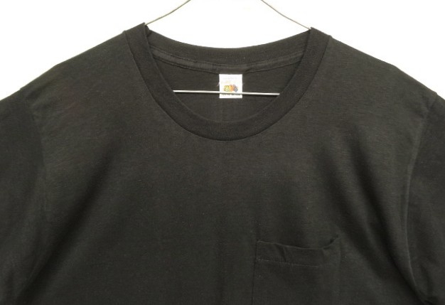 画像: 80'S FRUIT OF THE LOOM シングルステッチ 耳付きポケット 半袖 Tシャツ ブラック USA製 (DEADSTOCK)