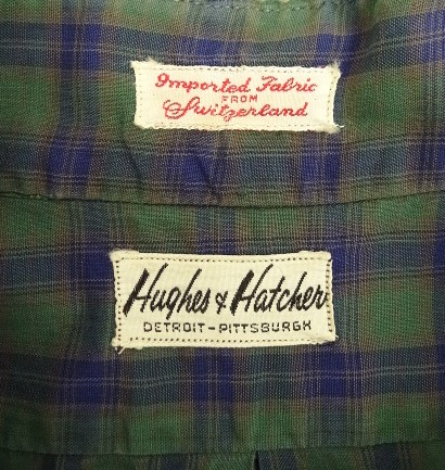 画像2: 60'S HUGHES & HATCHER 6ボタン ポプリン マチ付き 半袖 三点留め BDシャツ チェック柄 (VINTAGE)