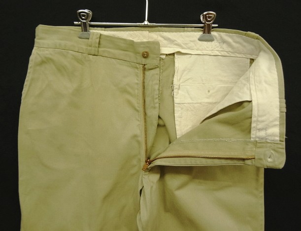 画像: 60'S BOAT SAIL CLOTH "SANFORIZED" コットン100% チノパンツ GRIPPER ZIPPER製ブラスジップ USA製 (VINTAGE)