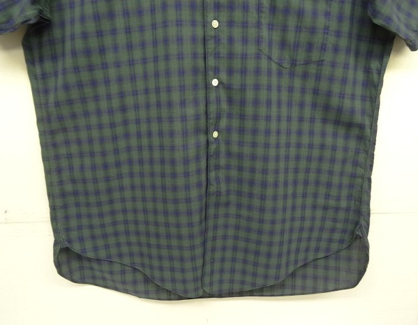 画像: 60'S HUGHES & HATCHER 6ボタン ポプリン マチ付き 半袖 三点留め BDシャツ チェック柄 (VINTAGE)