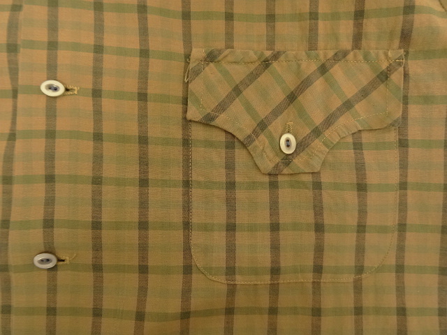 画像: 60'S CATALINA 三角タグ コットン 半袖 オープンカラーシャツ チェック柄 (VINTAGE)