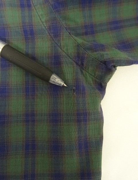 画像6: 60'S HUGHES & HATCHER 6ボタン ポプリン マチ付き 半袖 三点留め BDシャツ チェック柄 (VINTAGE)