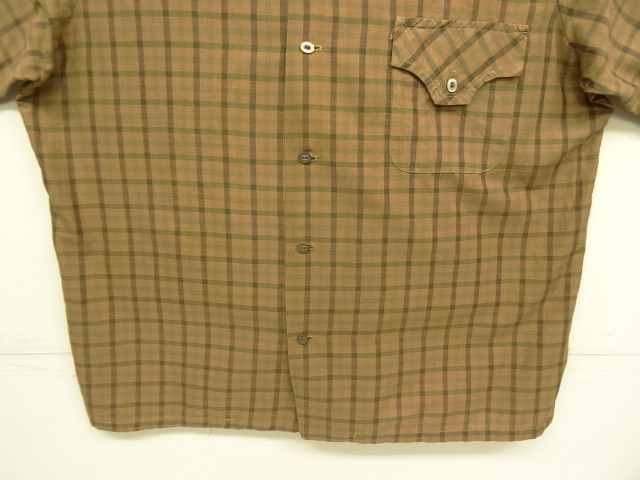 画像: 60'S CATALINA 三角タグ コットン 半袖 オープンカラーシャツ チェック柄 (VINTAGE)