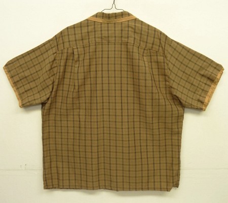 画像4: 60'S CATALINA 三角タグ コットン 半袖 オープンカラーシャツ チェック柄 (VINTAGE)