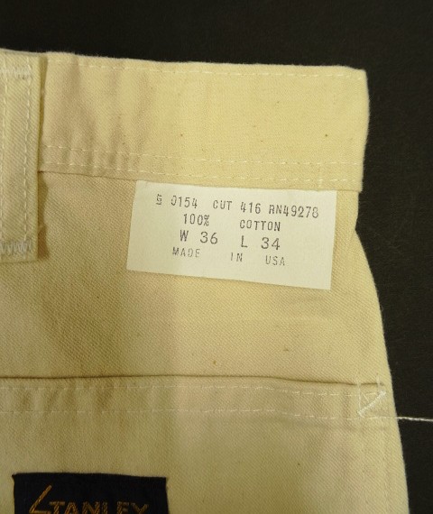 W32／USA製・Stanley ダブルニーペインターパンツ　オフホワイト STANLEY Off White Double Knee Painter Pants - USED VINTAGE