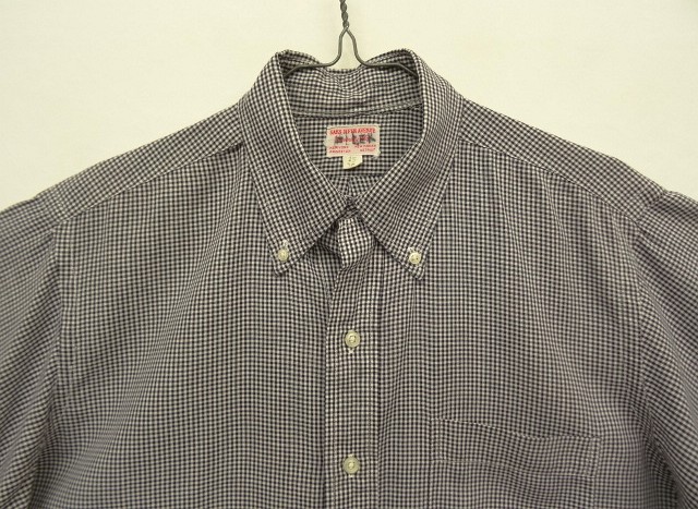 画像: 60'S SAKS FIFTH AVENUE 6ボタン ポプリン 半袖 三点留め BDシャツ ギンガムチェック (VINTAGE)