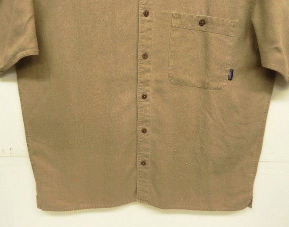 画像: 90'S PATAGONIA ヘンプ100% 半袖 ボックスシャツ ライトブラウン (VINTAGE)