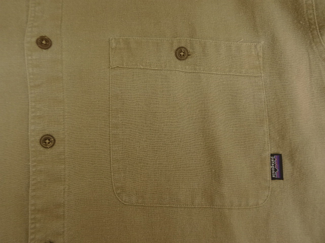 画像: 90'S PATAGONIA ヘンプ100% 半袖 ボックスシャツ ライトブラウン (VINTAGE)