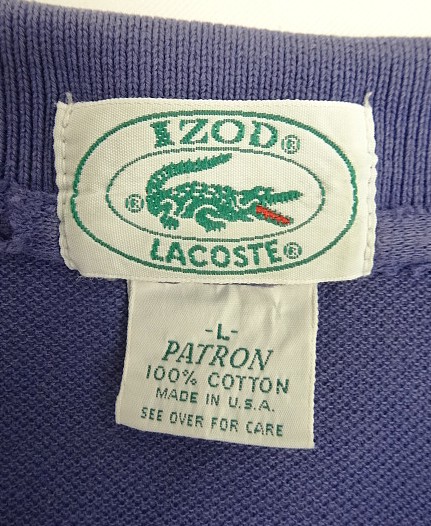 画像2: 80'S IZOD LACOSTE 半袖 ポロシャツ フェードネイビー USA製 (VINTAGE)