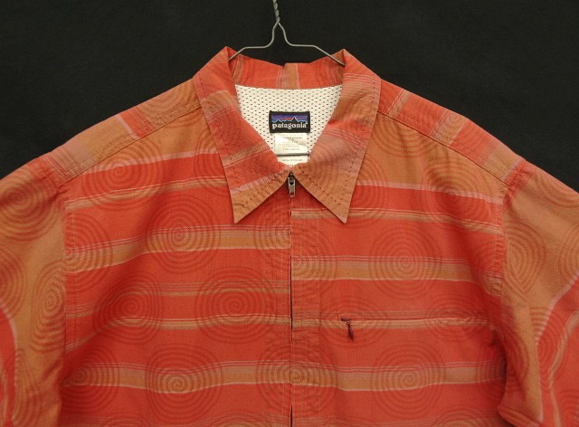 画像: 00'S PATAGONIA "RHYTHM" フルジップ 半袖 ボックスシャツ サークル柄 (VINTAGE)