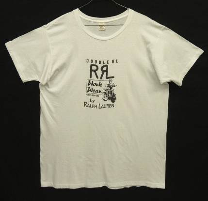 画像1: 90'S RRL シングルステッチ 半袖 Tシャツ ホワイト USA製 (VINTAGE)