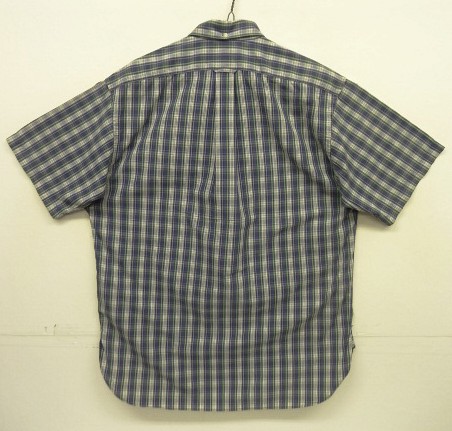 画像4: 90'S RRL 三ツ星タグ ポプリン マチ付き 半袖 3点留め BDシャツ チェック柄 (VINTAGE)