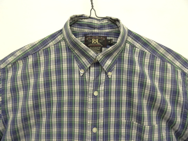 画像: 90'S RRL 三ツ星タグ ポプリン マチ付き 半袖 3点留め BDシャツ チェック柄 (VINTAGE)