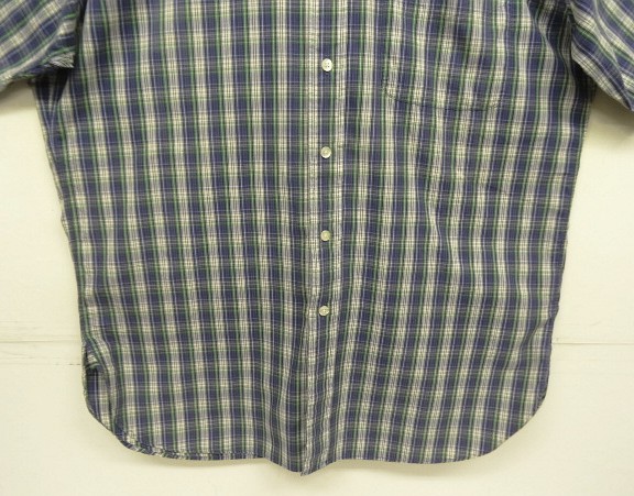 画像: 90'S RRL 三ツ星タグ ポプリン マチ付き 半袖 3点留め BDシャツ チェック柄 (VINTAGE)