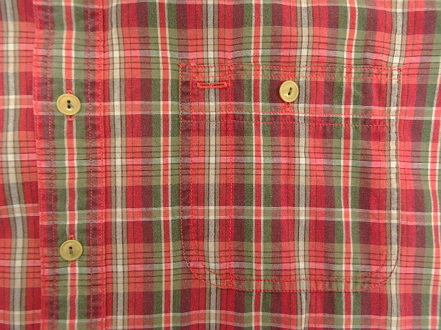 画像: 90'S RRL 三ツ星タグ チンスト＆マチ付き 半袖 ワークシャツ チェック柄 (VINTAGE)
