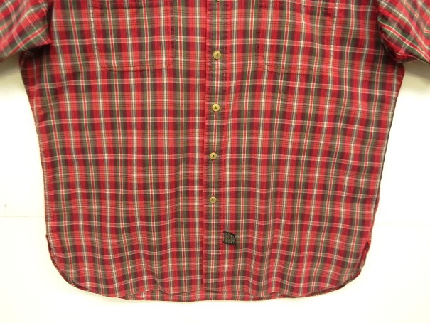 画像: 90'S RRL 三ツ星タグ チンスト＆マチ付き 半袖 ワークシャツ チェック柄 (VINTAGE)