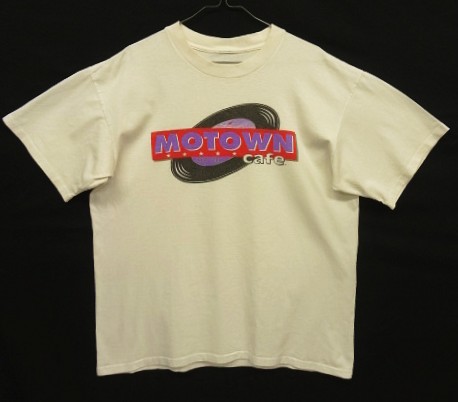 画像1: 90'S MOTOWN CAFE シングルステッチ 半袖 Tシャツ ホワイト (VINTAGE)