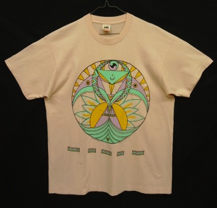 画像1: 80'S IMAGINE SANFRANCISCO "MYSTERY OF LIFE" シングルステッチ 半袖 Tシャツ ピンク USA製 (VINTAGE)