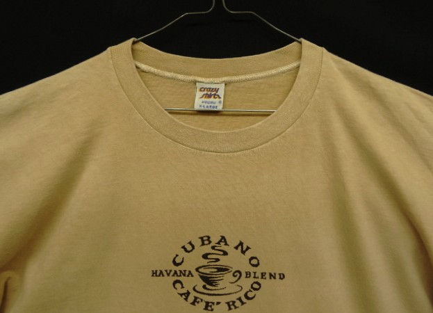 画像: 90'S CRAZY SHIRT "KONA COFFEE DYED" シングルステッチ 両面プリント 半袖 Tシャツ ベージュ USA製 (VINTAGE)