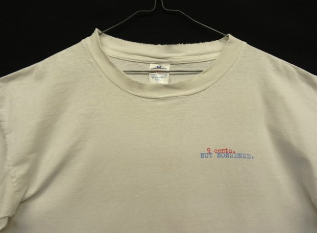画像: 90'S SPRINT "9CENTS.NOT NONSENSE." 両面プリント 半袖 Tシャツ ホワイト (VINTAGE)