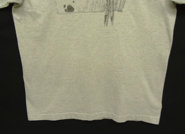 画像: 90'S UNKNOWN ペンケーススケッチ シングルステッチ 半袖 Tシャツ アッシュグレー USA製 (VINTAGE)