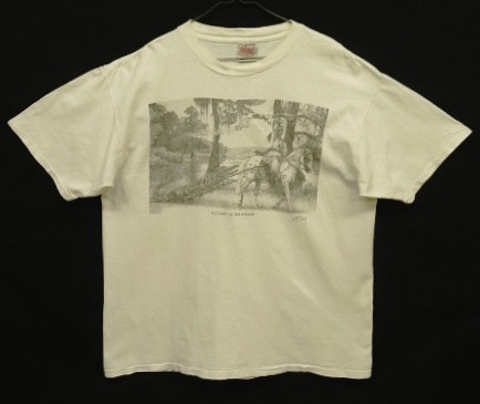 画像1: 90'S JOE BELT "VICTORY IN THE SWAMP" シングルステッチ 半袖 Tシャツ ホワイト USA製 (VINTAGE)