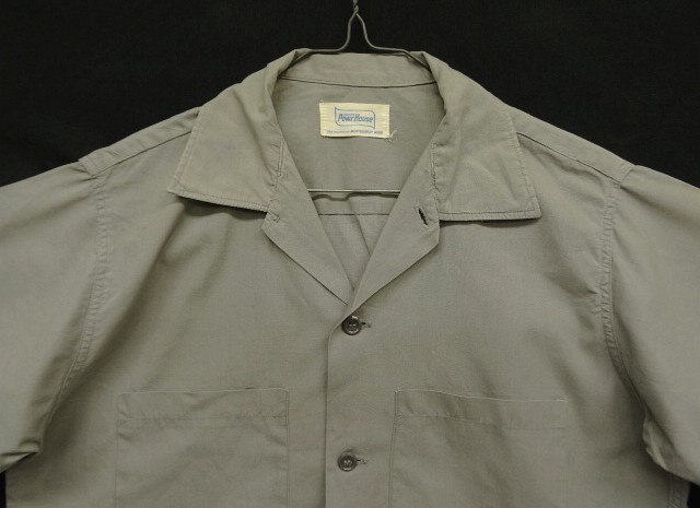 画像: 60'S POWR HOUSE マチ付き 半袖 ワークシャツ グレー (VINTAGE)