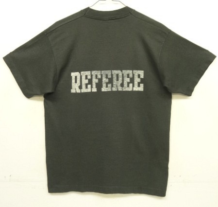 画像1: 90'S REFEREE シングルステッチ 両面プリント 半袖 Tシャツ フェードブラック USA製 (VINTAGE)