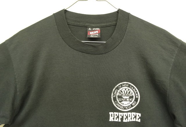 画像: 90'S REFEREE シングルステッチ 両面プリント 半袖 Tシャツ フェードブラック USA製 (VINTAGE)