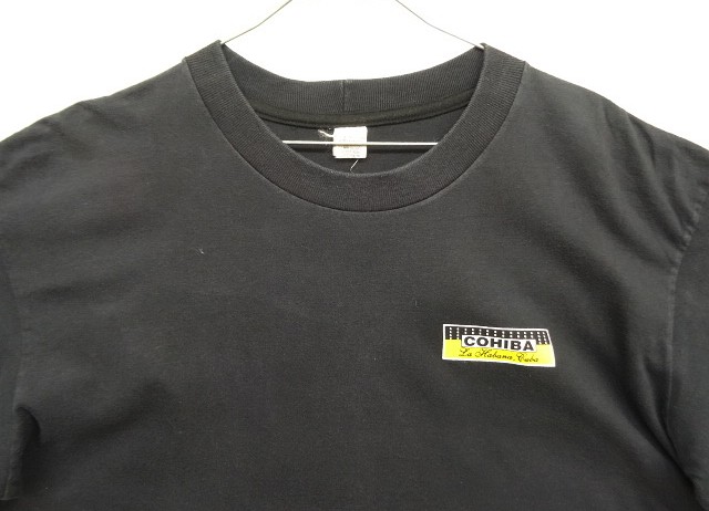 画像: 90'S COHIBA シングルステッチ 両面プリント 半袖 Tシャツ ブラック (VINTAGE)