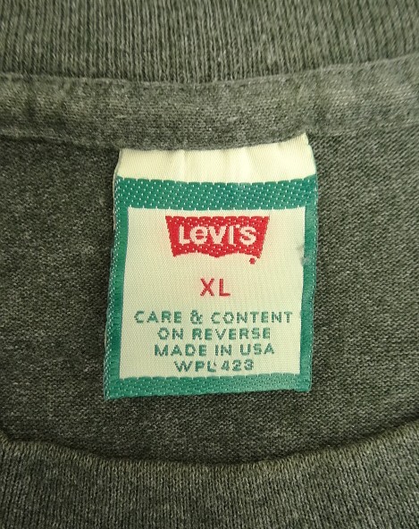 画像2: 90'S Levis 501 "REAL" シングルステッチ 半袖 Tシャツ チャコール USA製 (VINTAGE)