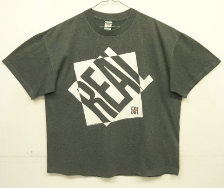 画像1: 90'S Levis 501 "REAL" シングルステッチ 半袖 Tシャツ チャコール USA製 (VINTAGE)