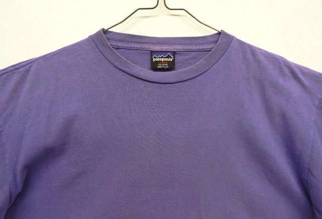画像: 90'S PATAGONIA 黒タグ 半袖 無地 Tシャツ ライラック USA製 (VINTAGE)